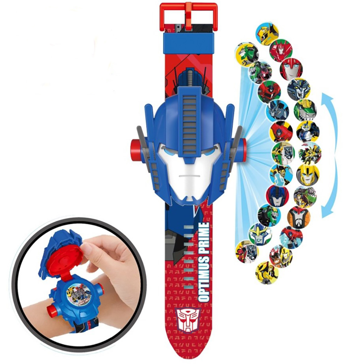 

Игровой набор Проекционные Часы Projector Watch Трансформер Оптимус Прайм - Optimus Prime с 24 видами изображениями героев мультфильма