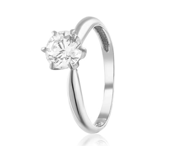 

Кольцо с камнем SWAROVSKI Zirconia "Верона", белое золото, КД4006/1SW, 15.5 размер
