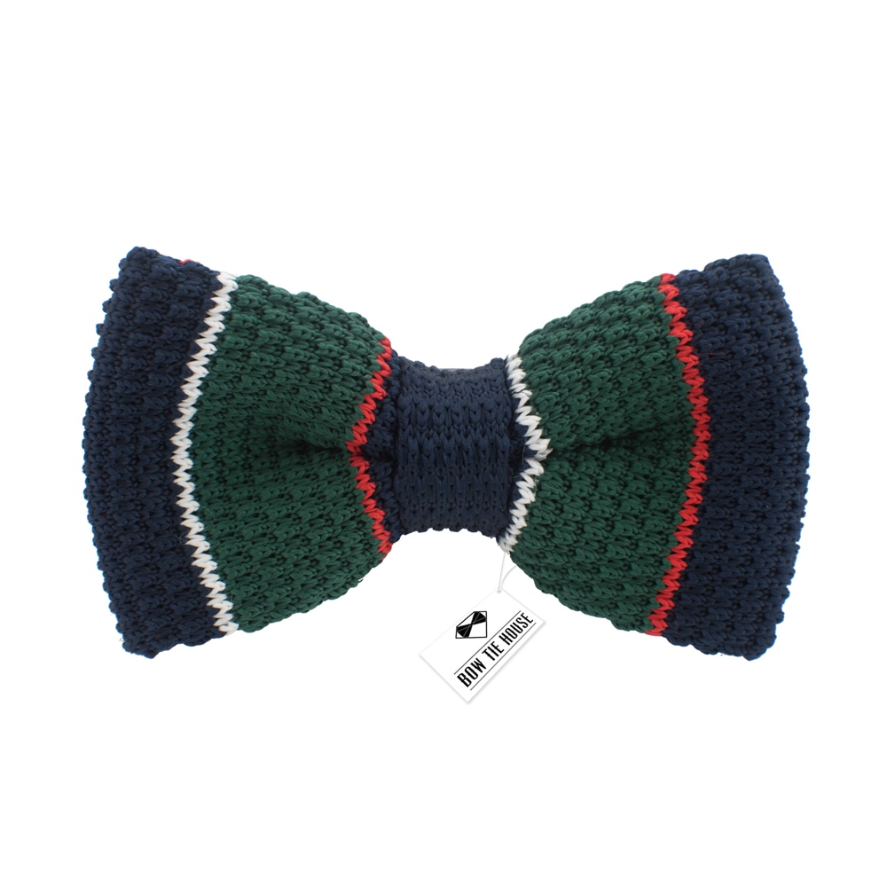 

Бабочка Bow Tie House вязаная зеленая с синим в полосочку 02304