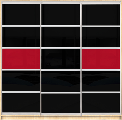 

Шкаф купе Luxe Studio Стандарт-1 Цветной комбинированный фасад-2 2100x2200x450 трехдверный