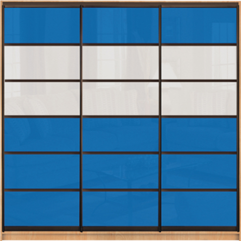 

Шкаф купе Luxe Studio Стандарт-1 Цветной комбинированный фасад-1 2200x2200x450 трехдверный