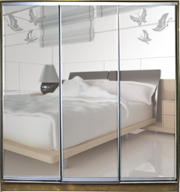 

Шкаф купе Luxe Studio Стандарт-1 Зеркало с Пескоструем-13 2100x2200x450 трехдверный