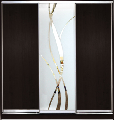 

Шкаф купе Luxe Studio Стандарт-1 ДСП/Зеркало с Пескоструем-1 2400x2200x450 трехдверный