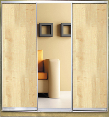 

Шкаф купе Luxe Studio Стандарт-1 ДСП/Зеркало 2100x2300x450 трехдверный