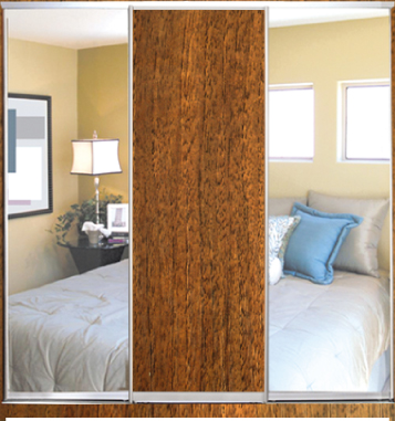 

Шкаф купе Luxe Studio Стандарт-1 ДСП/Зеркало-4 2400x2300x450 трехдверный