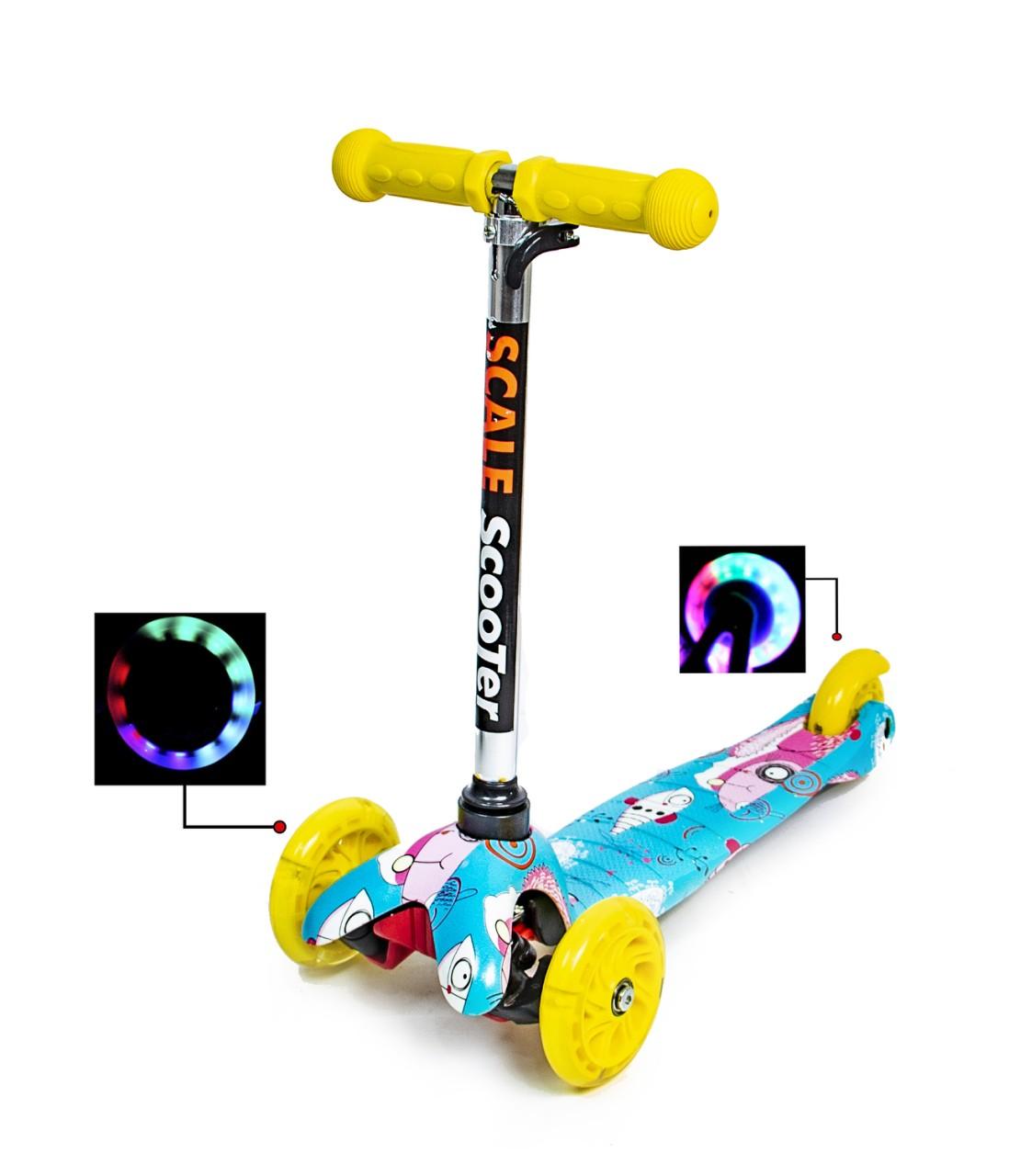 

Детский трехколесный самокат Best Scooter Micro "Cool cat" (3 колесный) все колеса светятся 789582871