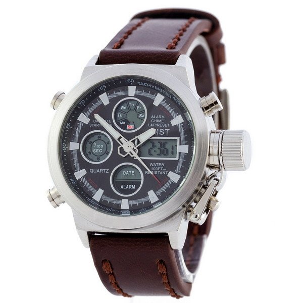 

Часы AMST C Silver-Black Brown Wristband