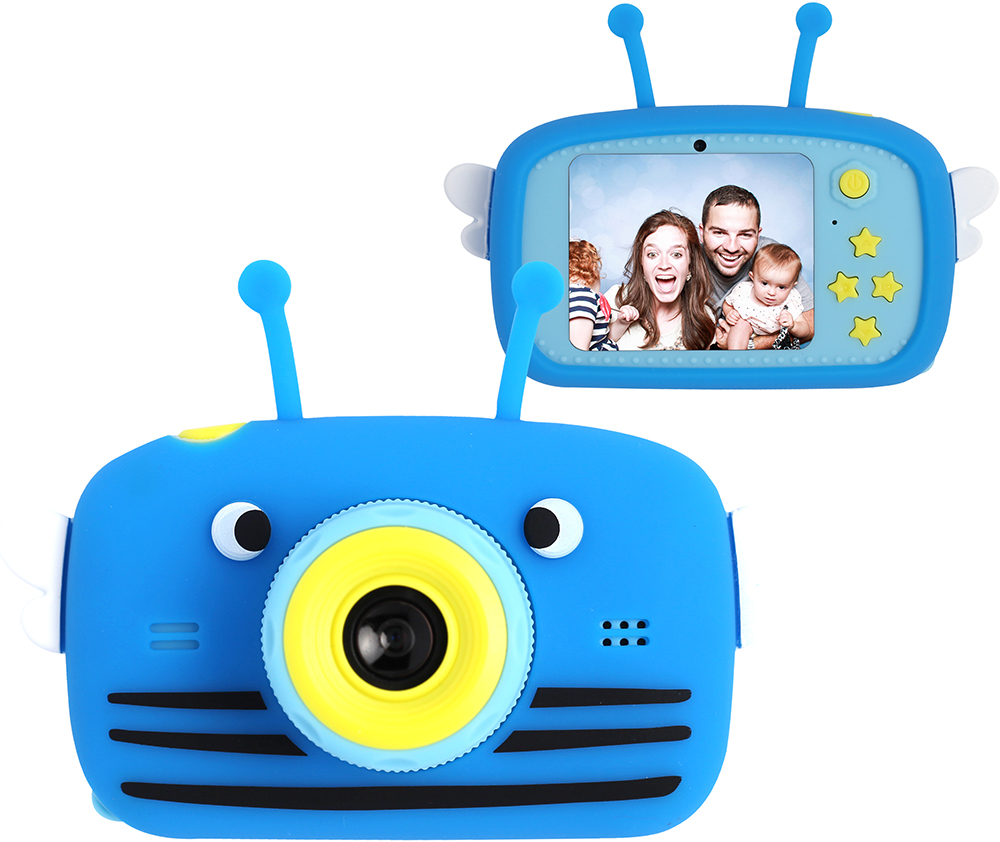 Акция на Цифровой детский фотоаппарат XoKo KVR-100 Bee Dual Lens Голубой (KVR-100-BL) (9869201149885) от Rozetka UA
