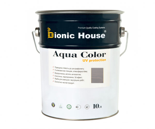 

Краска для дерева Bionic-House Aqua Color UV-protect 10л Пепел А117