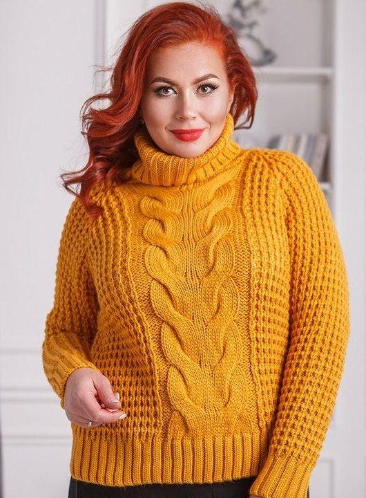 

Свитер G&M k-62629 универсальный 48-54 Размер цвет горчица