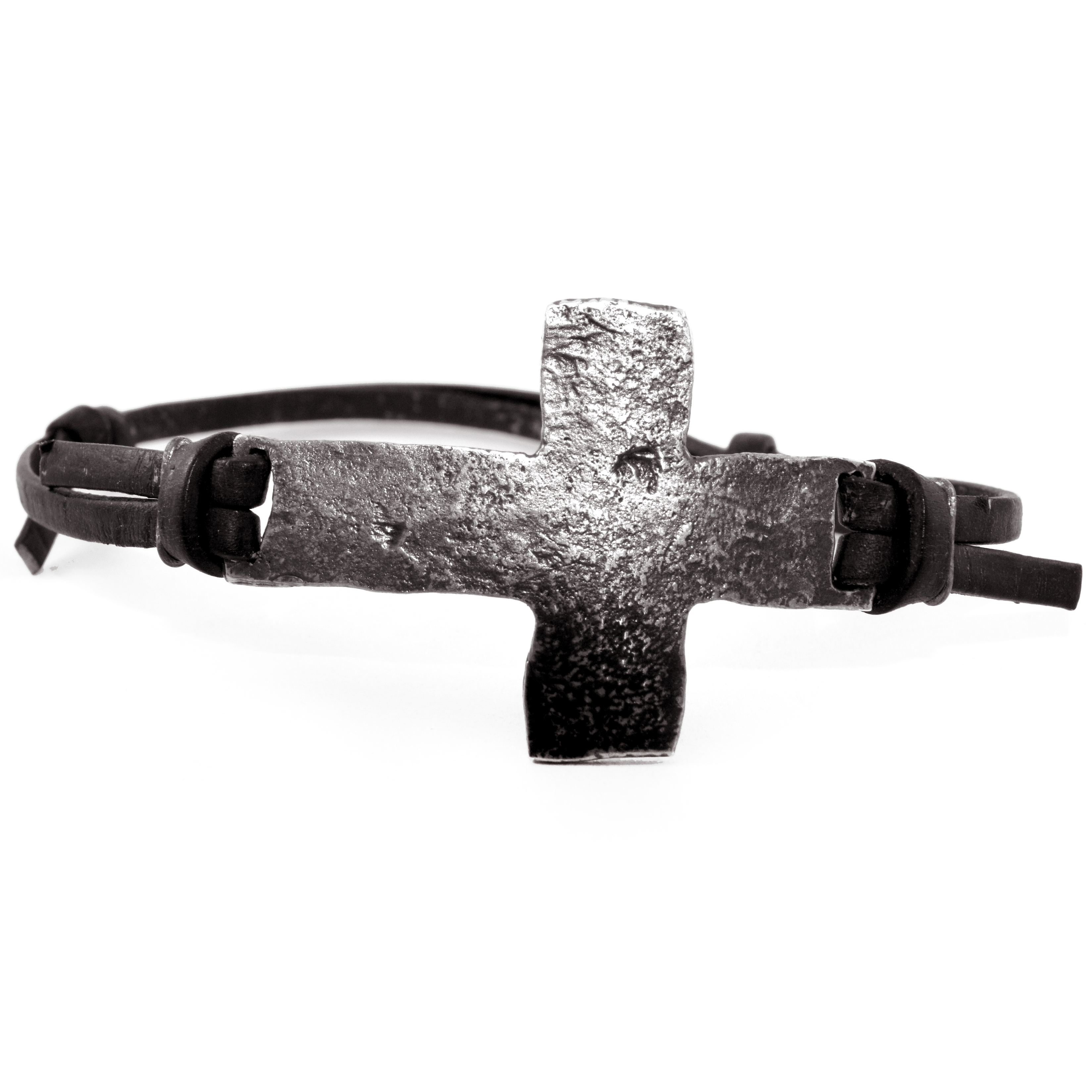 

Кожаный браслет с серебром EJ Stone cross EJB026
