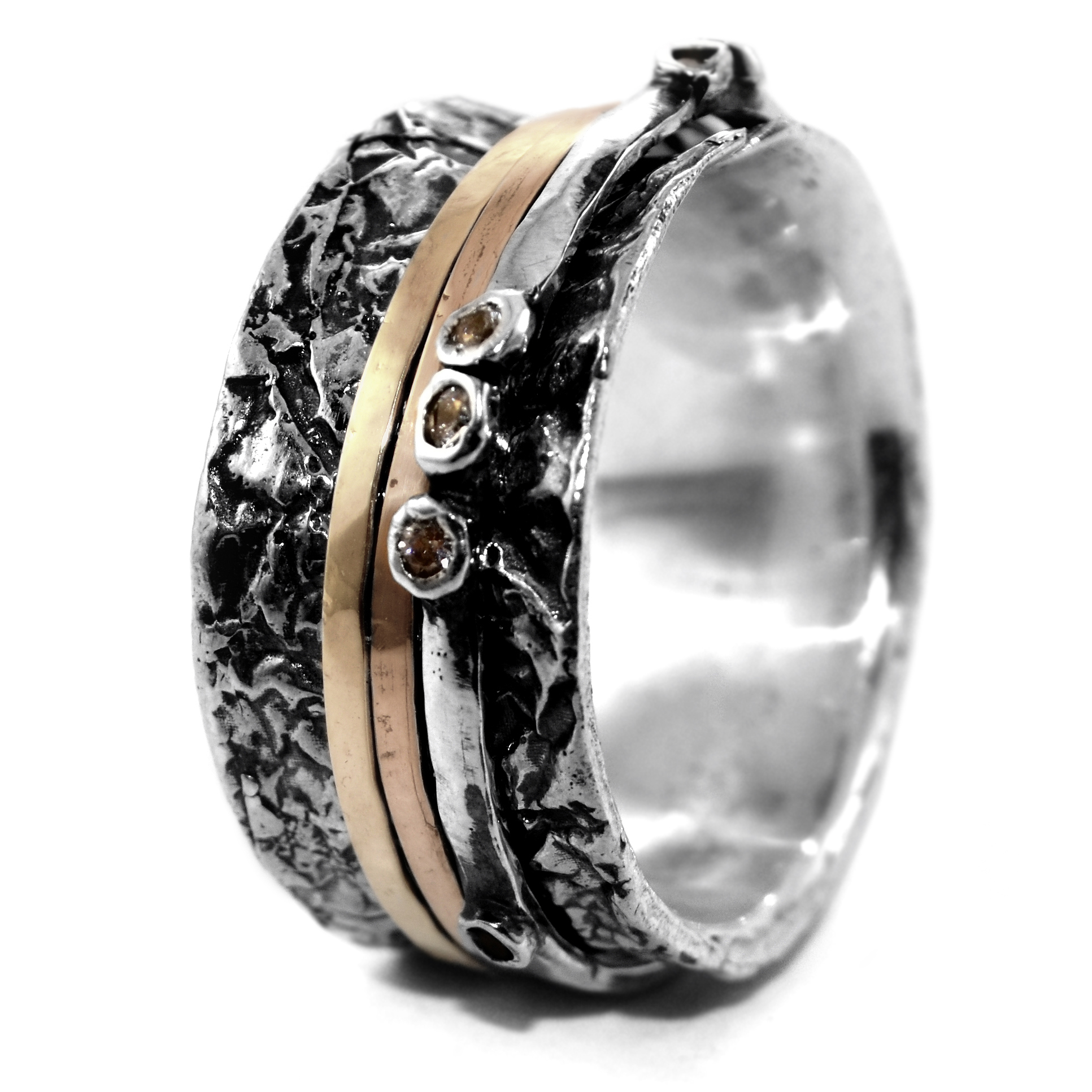 

Серебряное кольцо перстень с золотом и цирконием EJ Artefact 14.5 EJK003