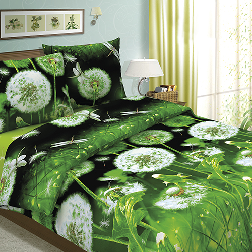

Постельное белье Одуванчики CottonTwill 200х220 см Зеленый 000017290