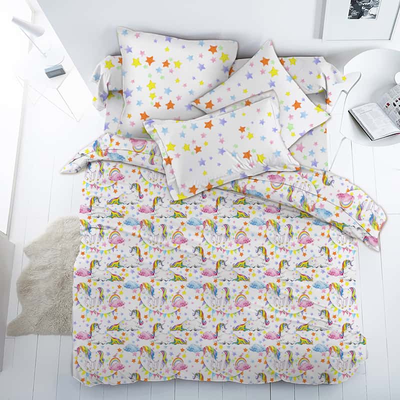 

Постельное белье Единороги со звездами CottonTwill 145х215 см 000017516