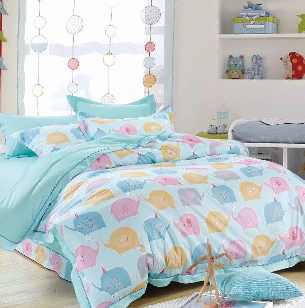 

Постельное белье Слоники на голубом CottonTwill 145х215 см Голубой 000017376