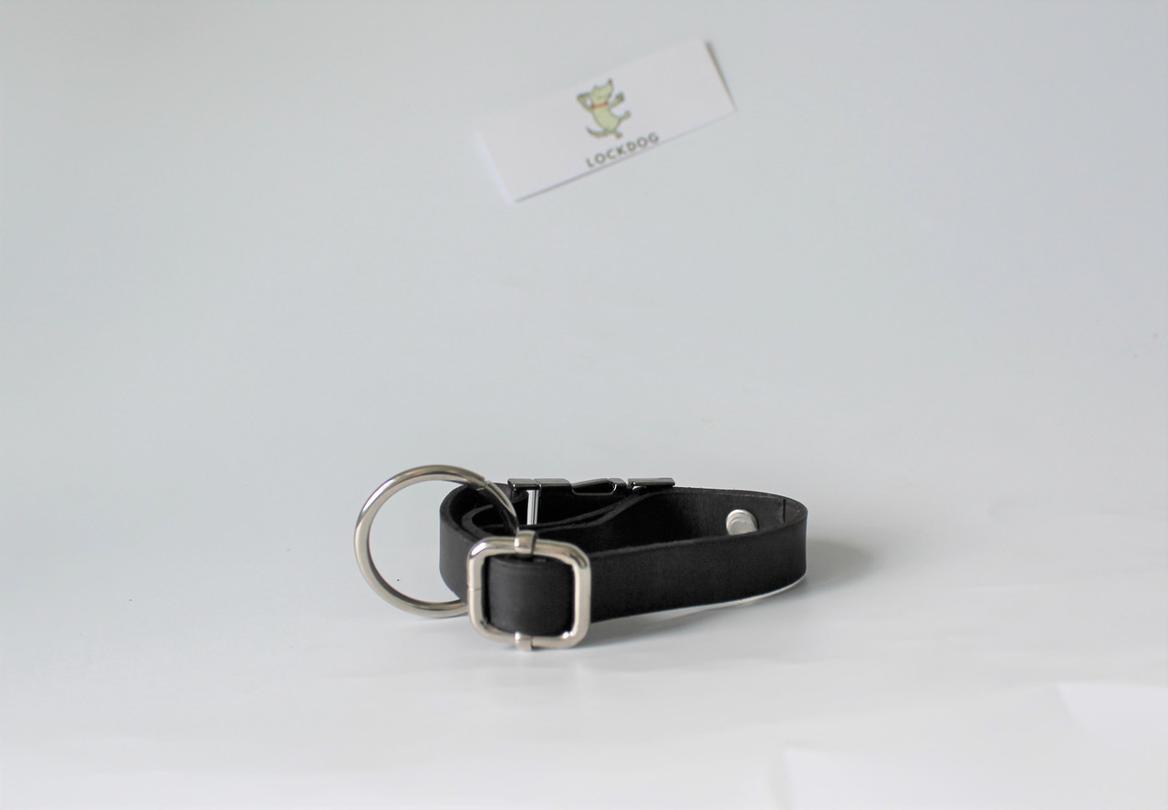 

Кожаный ошейник фастекс Lockdog 20 см Черный 000016572