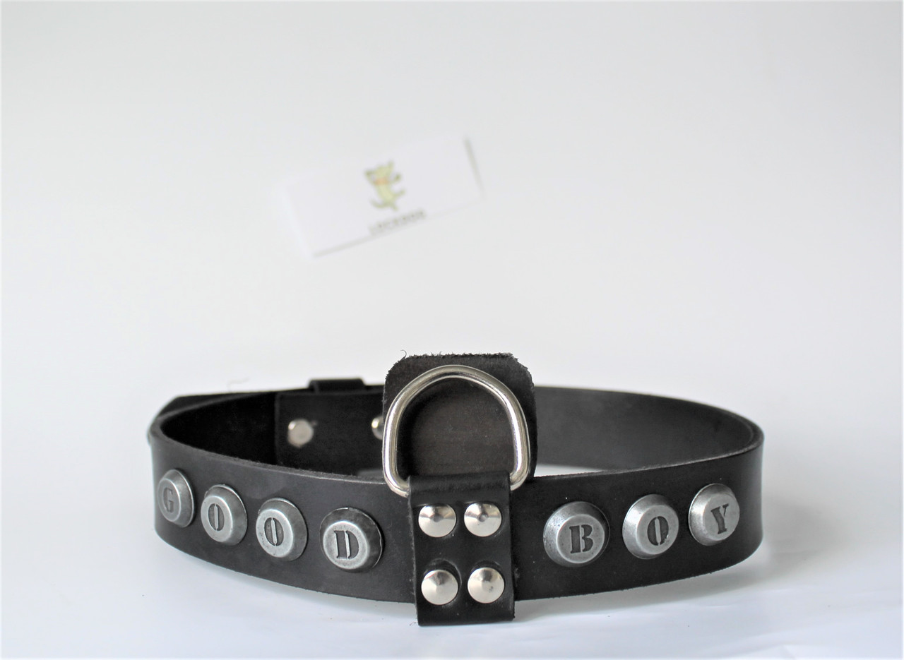 

Кожаный ошейник на среднюю/большую собаку Lockdog 3х52-60 см Черный 000016560