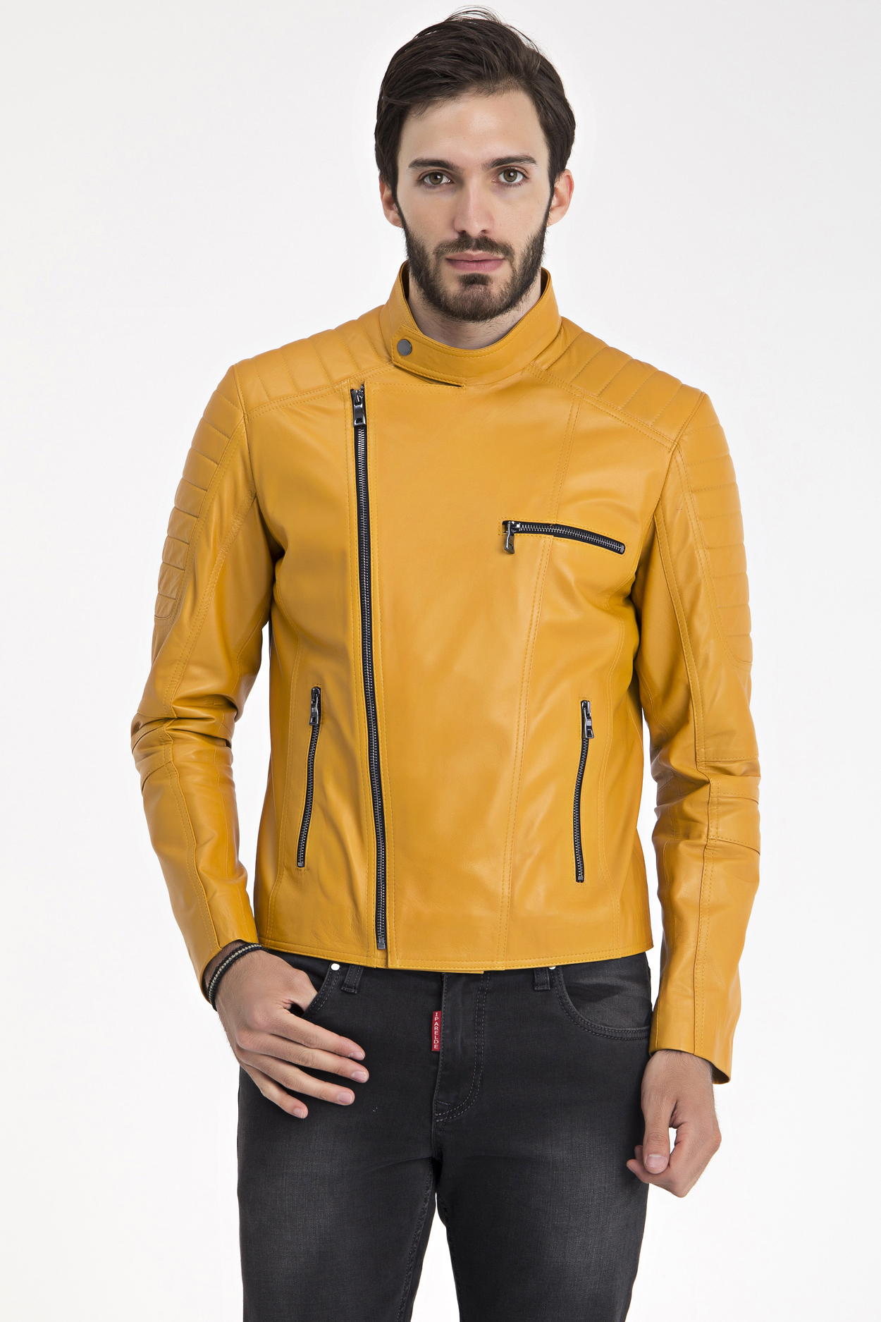 

Кожаная куртка IPARELDE Желтая 3XL