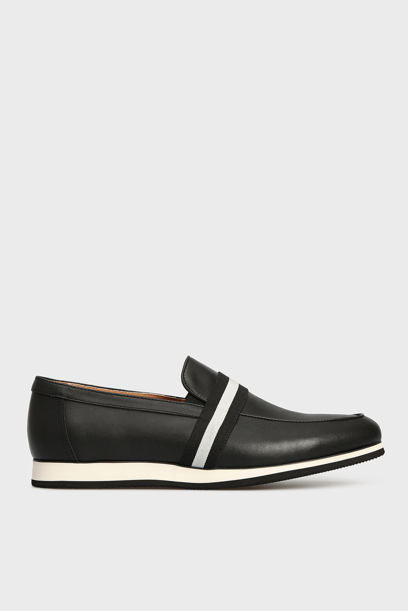 

Мужские черные кожаные лоферы Preppy 43 649-1-B432L
