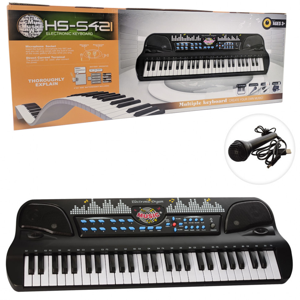 

Синтезатор игрушечный HS5421 54 клавиши, USB, МР3