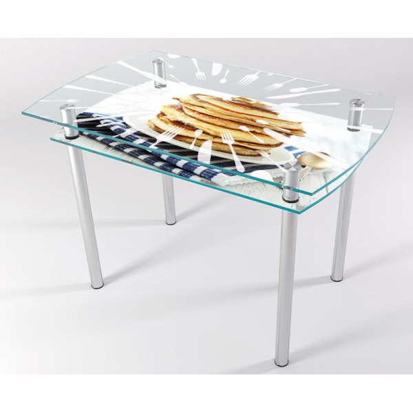 

Стол стеклянный "Jam" Блинчики KT-02 120х80 см