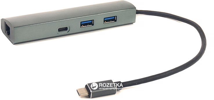 

Переходник PowerPlant USB 3.0 2 порта + 1 порт Type-C USB 3.1 + Gigabit Ethernet