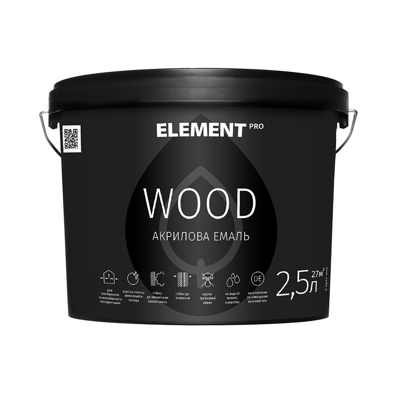 

Акриловая эмаль для дерева WOOD ELEMENT PRO 2.5 л