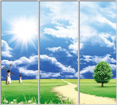 

Шкаф купе Luxe Studio Стандарт-1 Фотопечать Природа-194 2100x2000x450 трехдверный