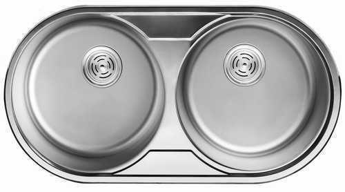 

Мойка круглая 2-ная врезная 840x440х180 Cristal 7106 Decor