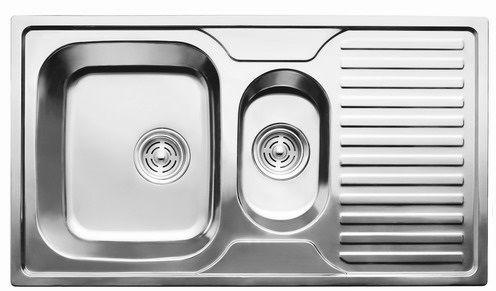 

7302 Мойка Cristal прямоугольная двойная с полкой, врезная 880x500x180 Decor