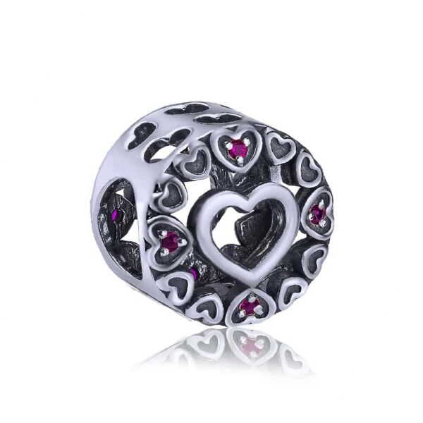 

Серебряная бусина "Hearts"