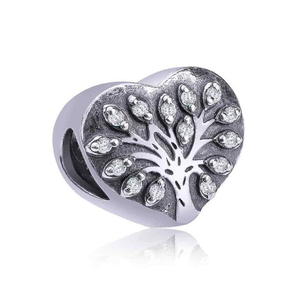 

Серебряная бусина "Crystal heart"