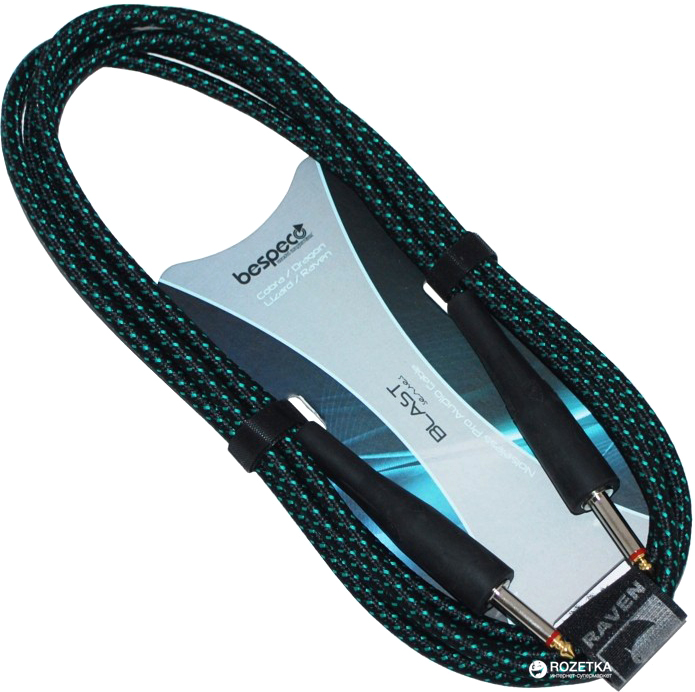 

Инструментальный кабель Bespeco RA300 3 м Black/Green (23-2-4-25)