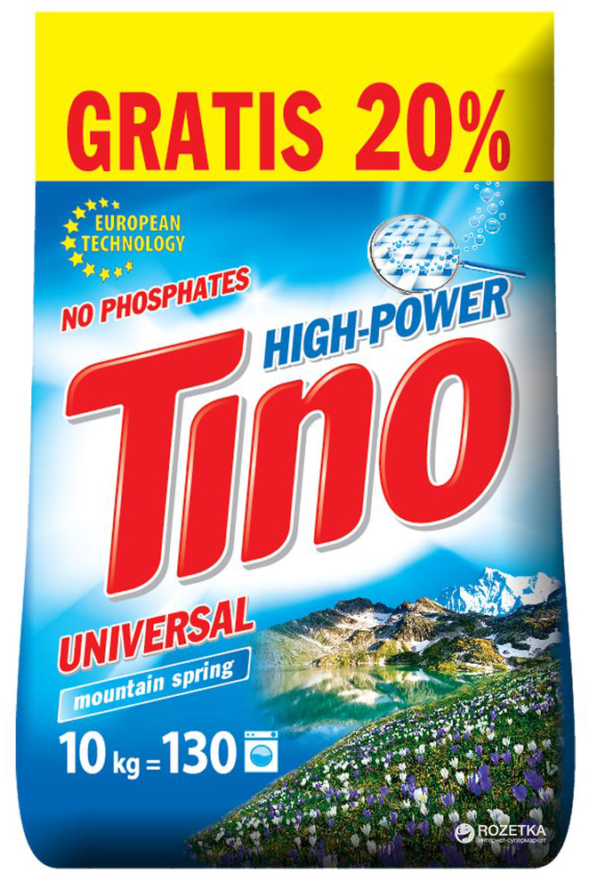 

Стиральный порошок универсальный Tino High-Power Mountain spring 10 кг