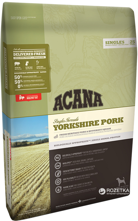 

Сухой гипоаллергенный корм для собак всех пород ACANA Yorkshire Pork 340 г