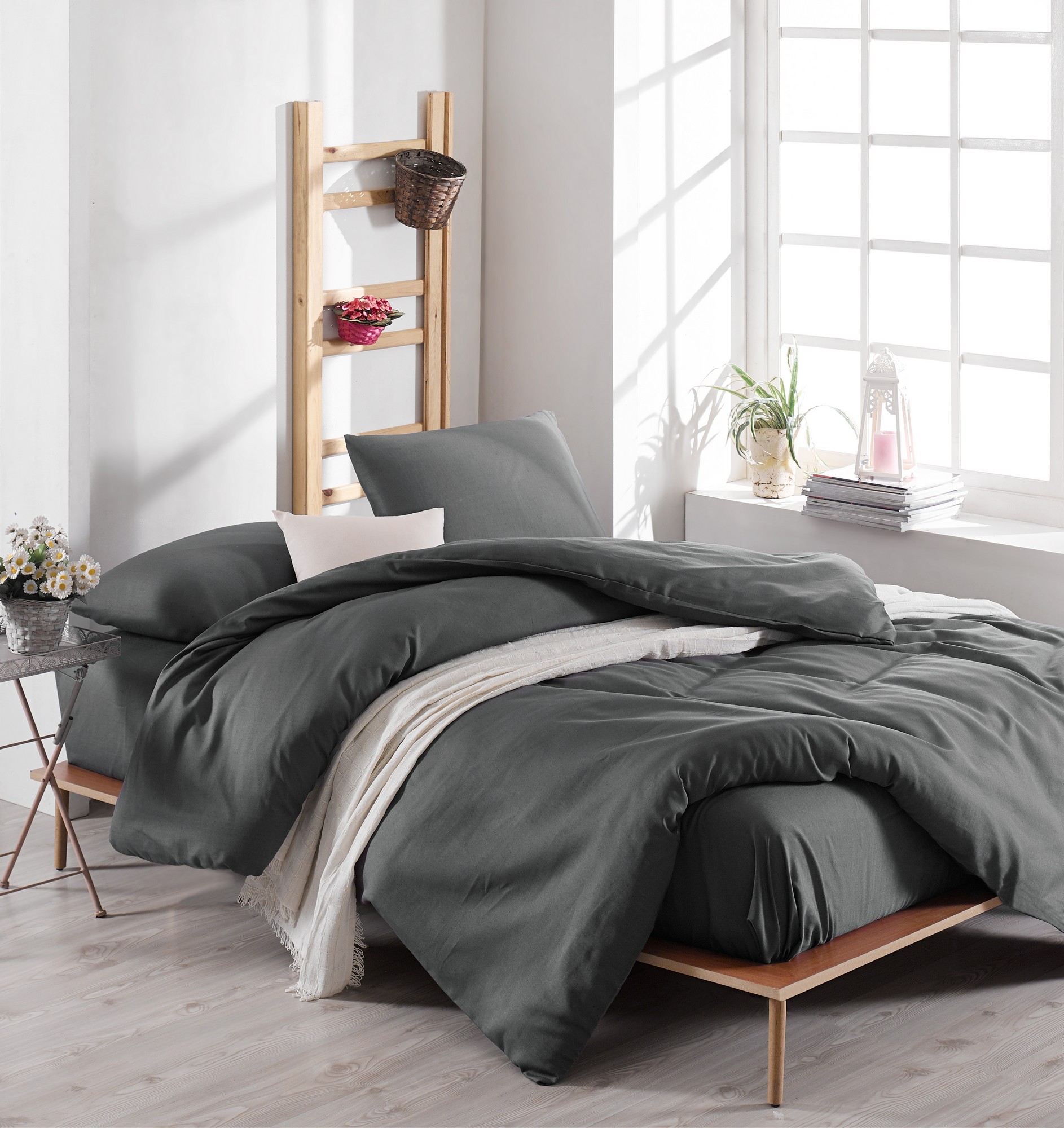 

Комплект постельного белья EnLora Home Темно-серый