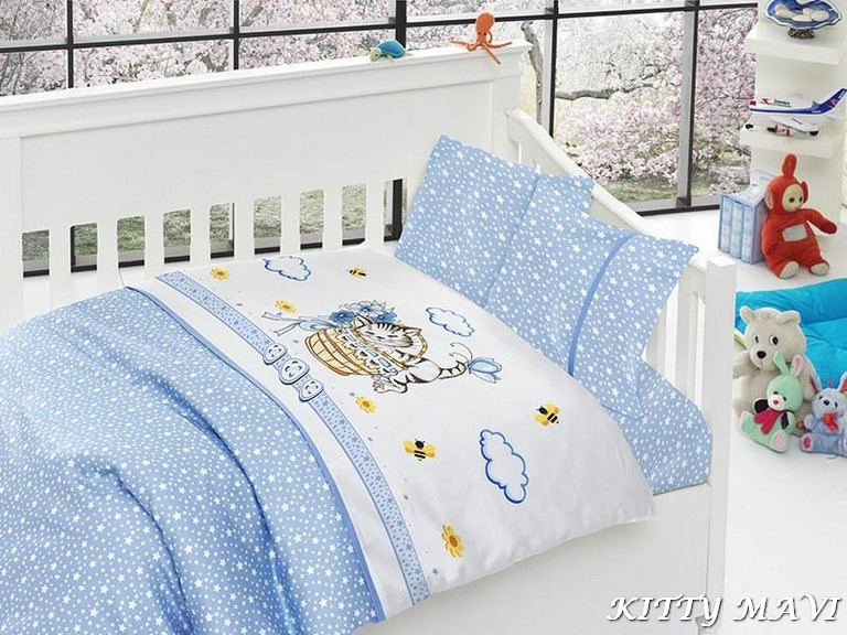 

Комплект постельного белья First Choice Сатин 100х150 "KITTY MAVI"