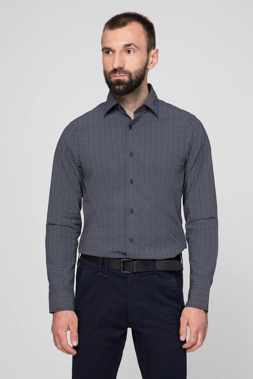 

Мужская темно-синяя рубашка Core super slim shirt l\s G-Star RAW S D14066,B554