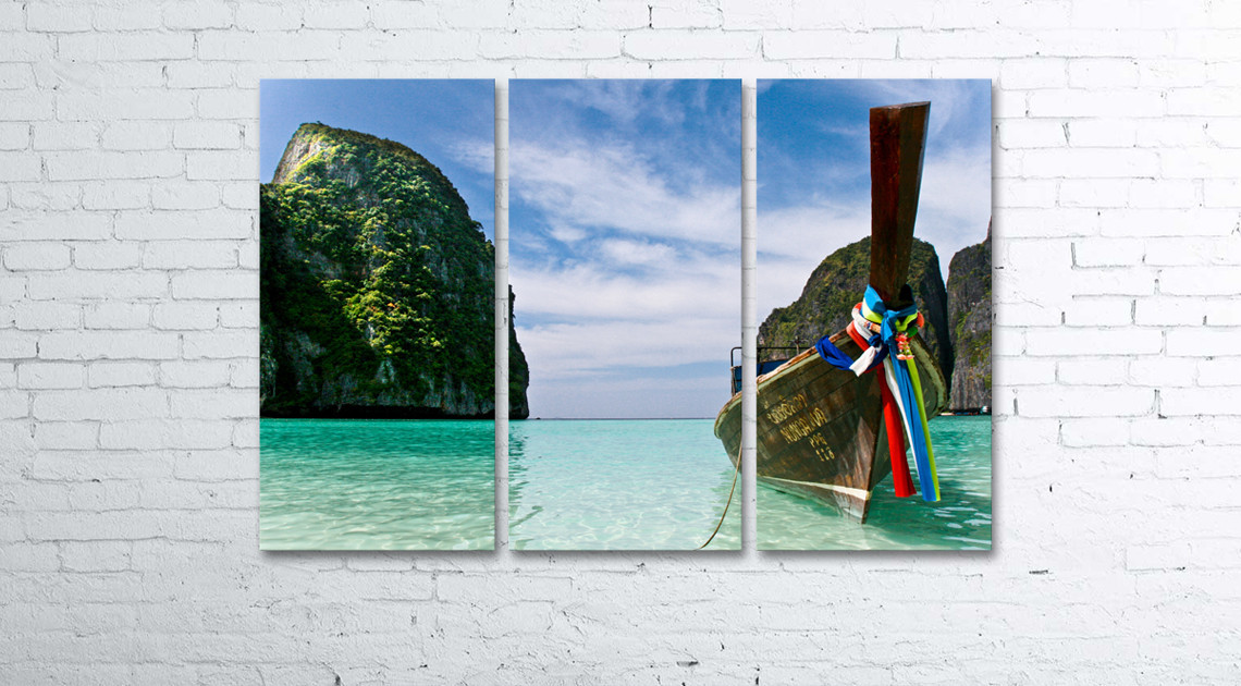 

Модульная картина на холсте 3 в 1 Тайланд. Phi Phi острова 80х120 см