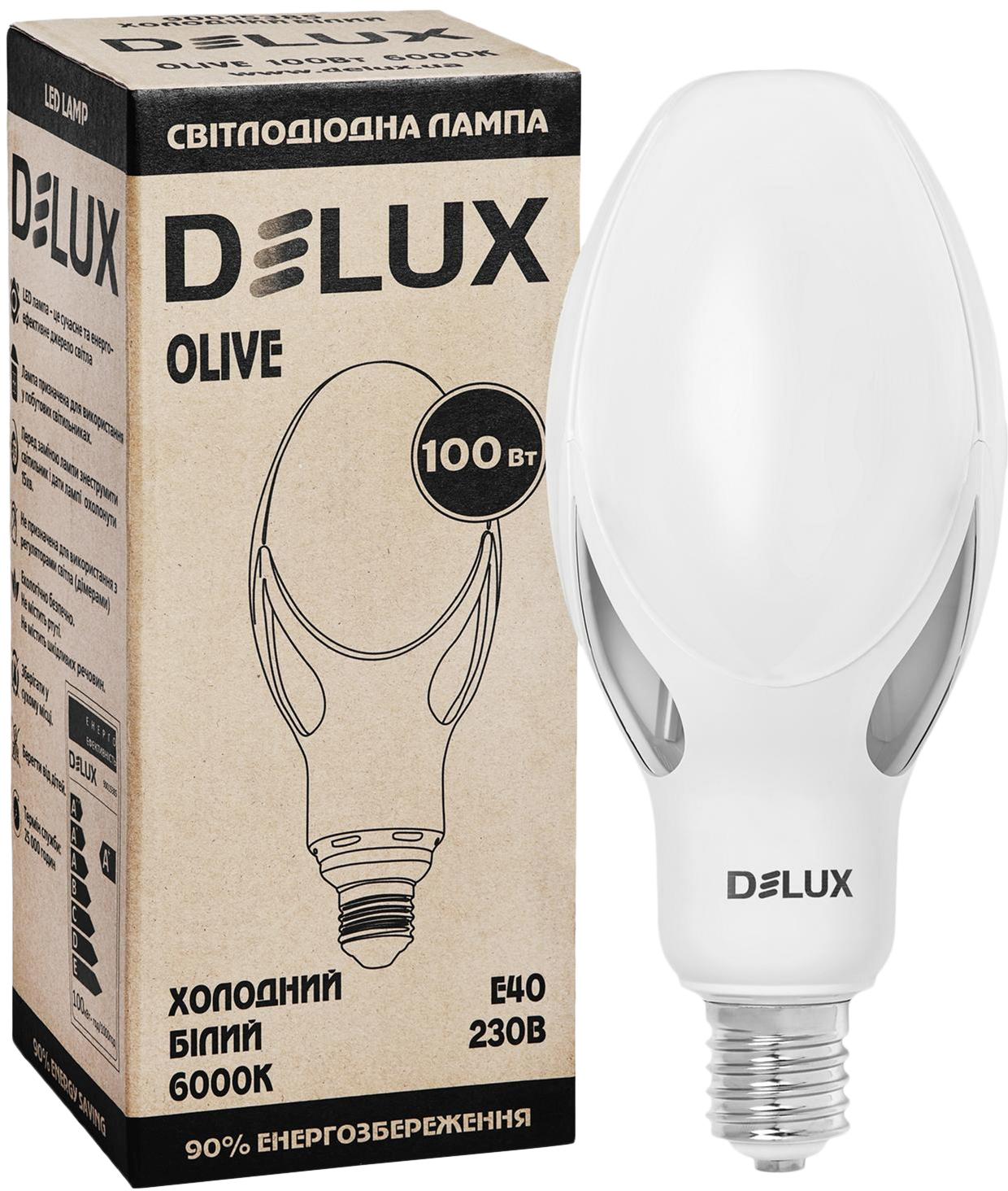 

Светодиодная лампа DELUX OLIVE 100 Вт 6000 K E27/Е40 (90015385)