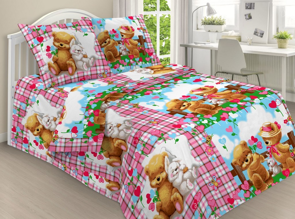 

Постельное белье Мишка и зайка CottonTwill 150х220 см Разноцветный 000018285