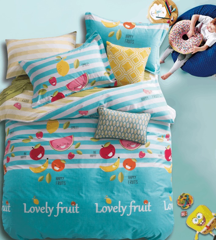 

Постельное белье Любимые фрукты CottonTwill 145х215 см Голубой 000018445