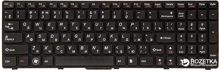 

Клавіатура для ноутбука PowerPlant IBM/Lenovo B570, B590, V570, V580, Z575 з рамкою