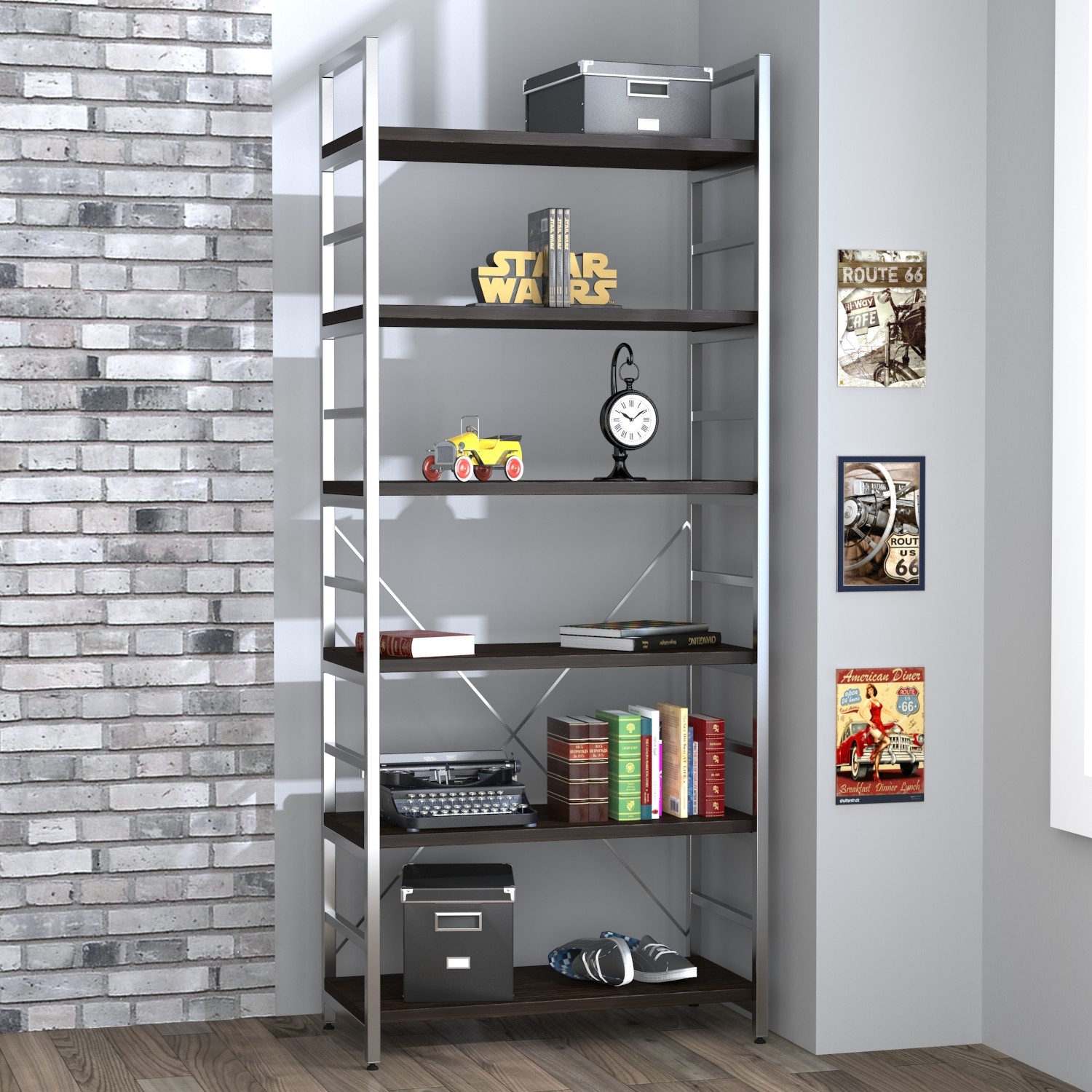 

Стеллаж офисный L-190 new Loft Design Венге Корсика