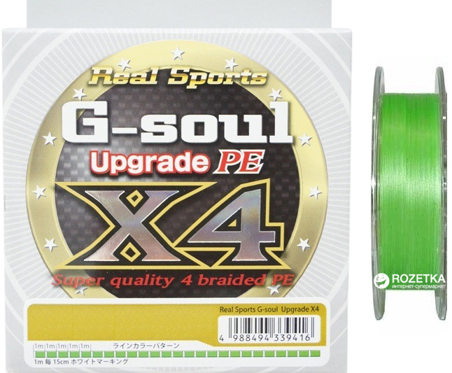 

Шнур YGK G-Soul X4 Upgrade 150 м 0.104 мм 0.4 кг/8 lb Салатовый (55450038)