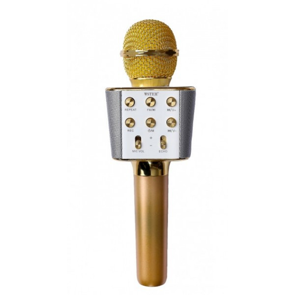 

Беспроводной караоке микрофон Wster WS-1688 Bluetooth Gold (1688)