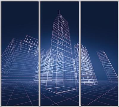 

Шкаф купе Luxe Studio Стандарт-1 Фотопечать Архитектура-71 2200x2200x450 трехдверный