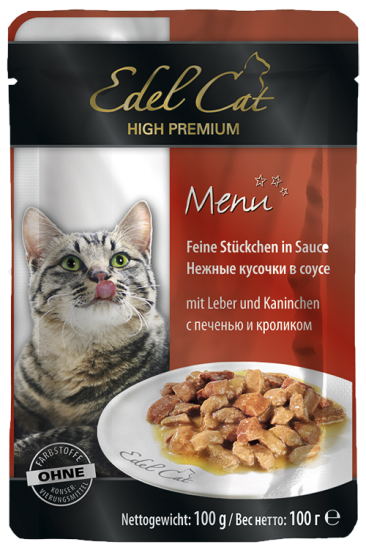 

Влажный корм для котов Edel Cat с печенью и кроликом в соусе 100 г * 20шт(упаковка) (1000310/179970/1002022up)