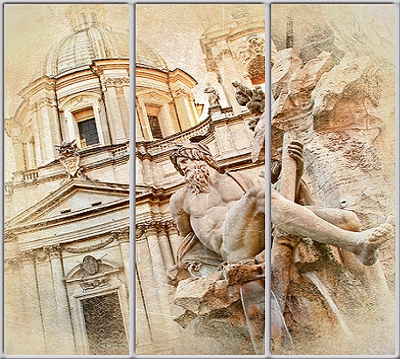 

Шкаф купе Luxe Studio Стандарт-1 Фотопечать Архитектура-9 2200x2300x450 трехдверный