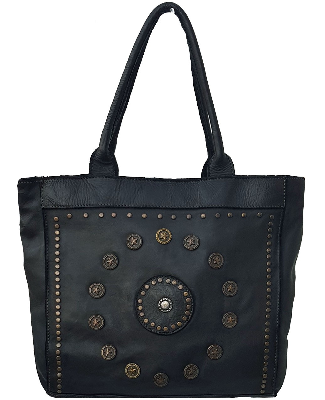 

Женская кожаная сумка maxi Vintage Bottega Carele BC241 black